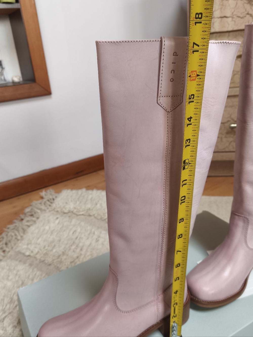 NEW Dico Copenhagen Ann Gaucho Boot in Escovado Leather sz EU 38 US 7 Pink - Picture 11 of 12
